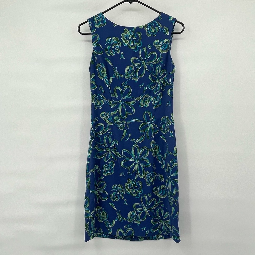 Vintage 90s U2 Wear me out blue floral shift dress
